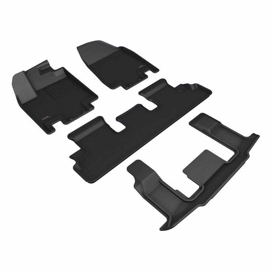 3D MAXpider Floor Mats Nissan Pathfinder 7 Seater (22-24) All-Weather Kagu Series Black - Front / Second / Third  Row