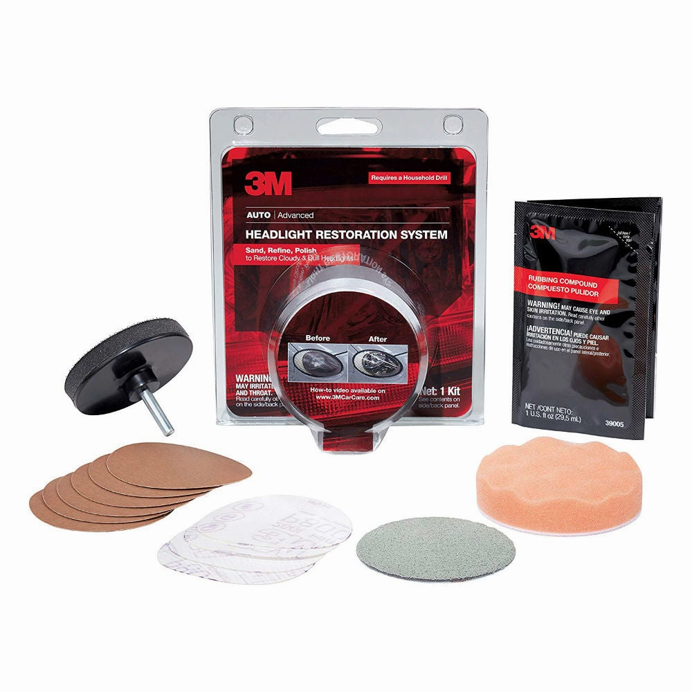 3M Headlight Lens Restoration System 1 Pack, 39008
