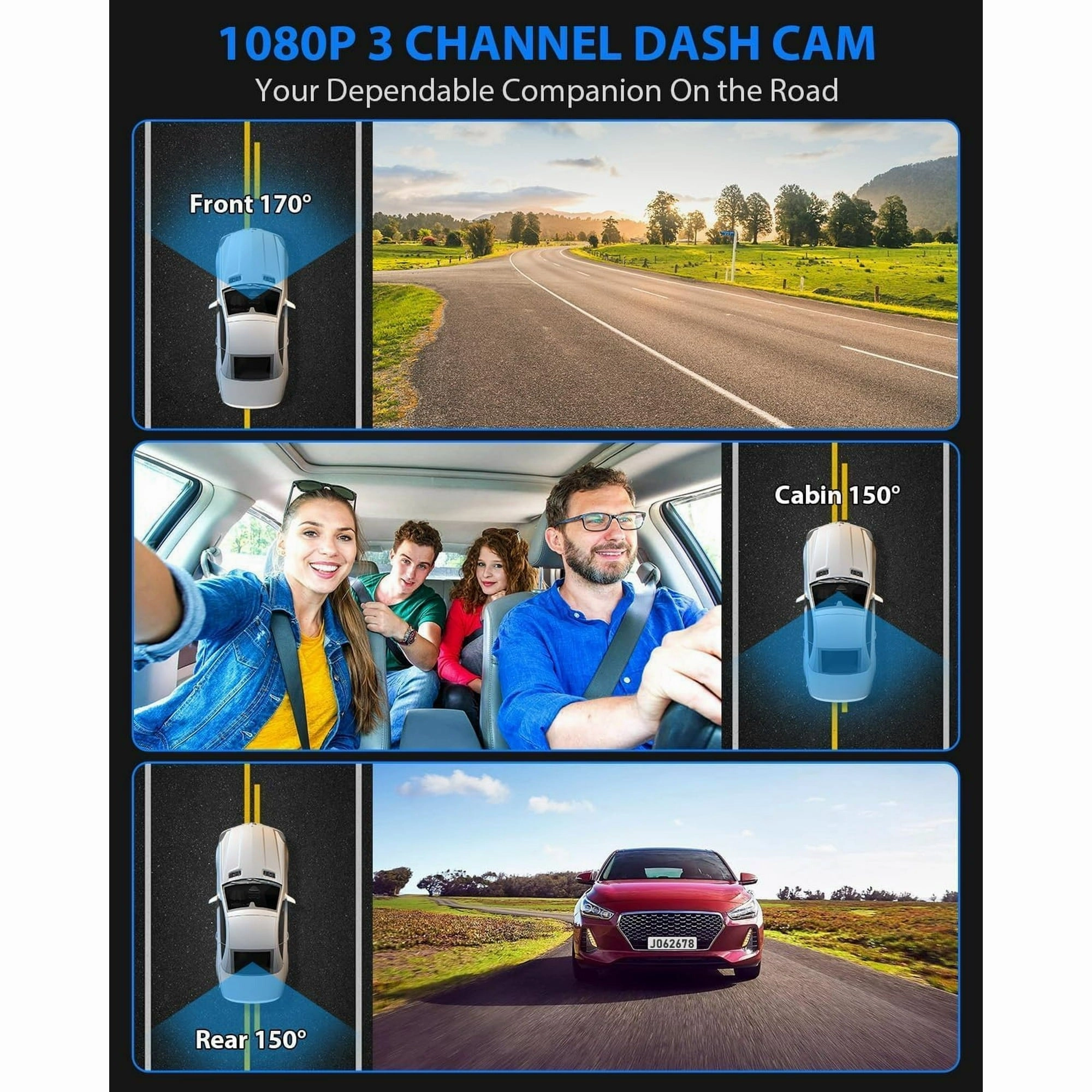 ALDF J-06 3 Channel 4K 1080P Dash Cam