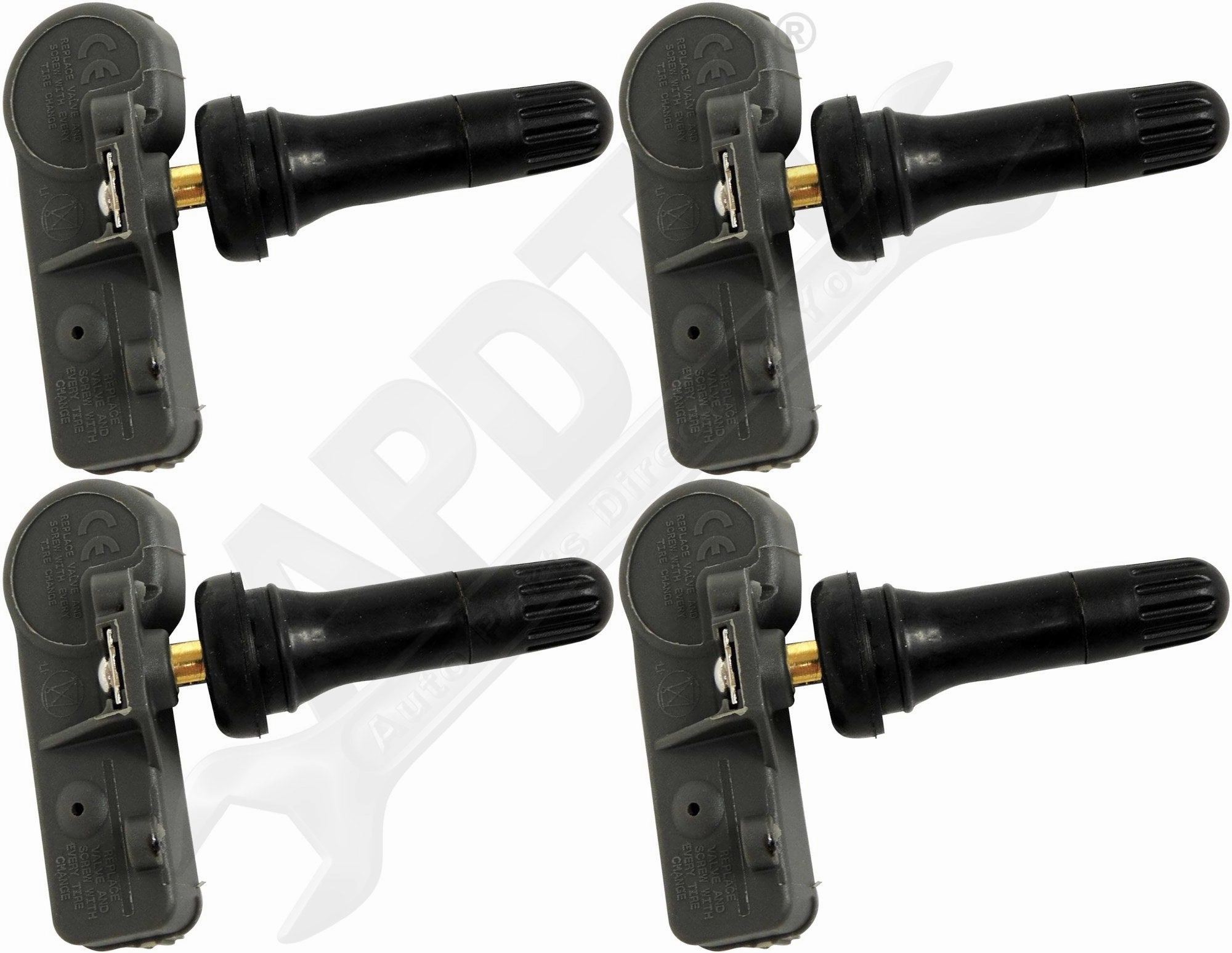APDTY 173037x4 Automotive Tire Pressure Sensor Kit; Set Of 4; Replace 68510382AA