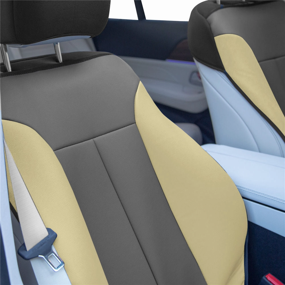 Apex90 Superior Faux Leather Car Seat Covers - Front Set Beige
