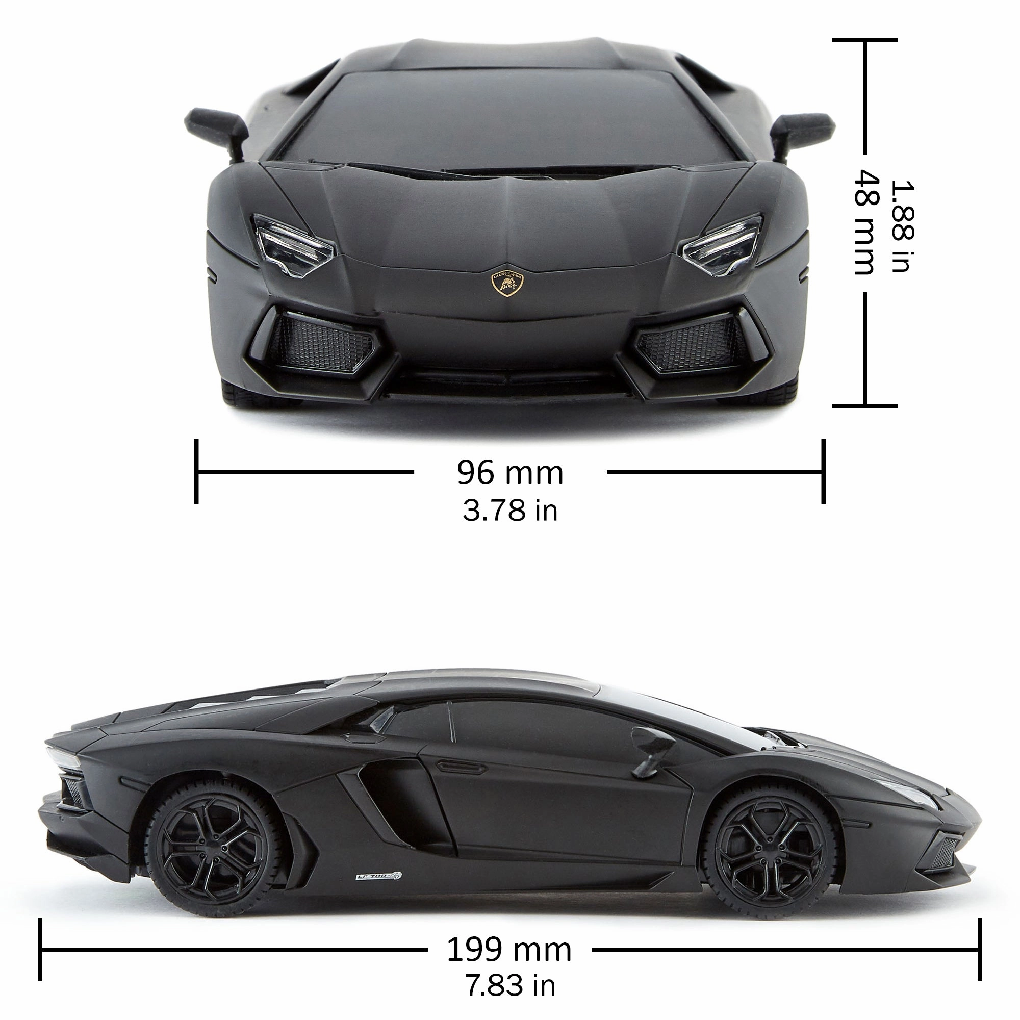 CMJ RC Cars: Lamborghini Aventador LP700-4 - Black - 1:24 Scale, 2.4GHz, LED Headlights