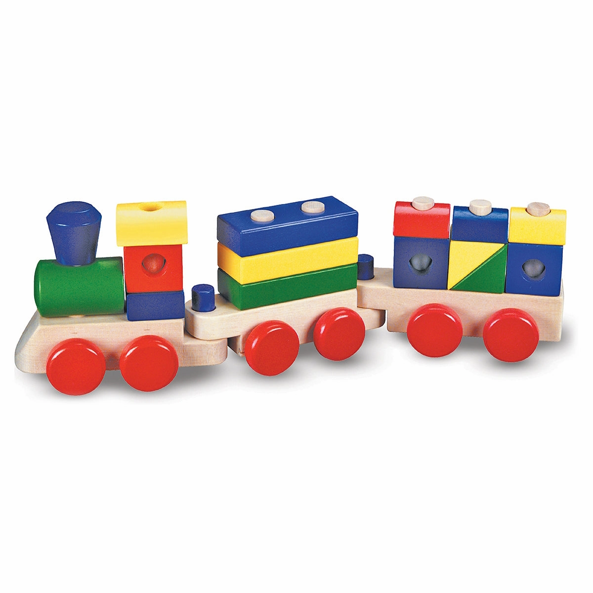Colorful Wood Block Stacking Train Set