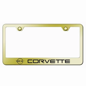 Corvette C4 Stainless Steel Frame - Laser Etched Gold