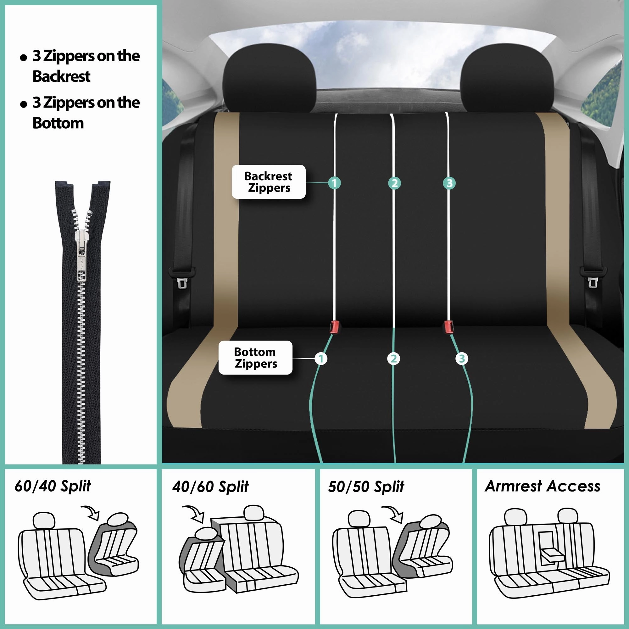 Cosmopolitan Seat Covers - Rear Beige