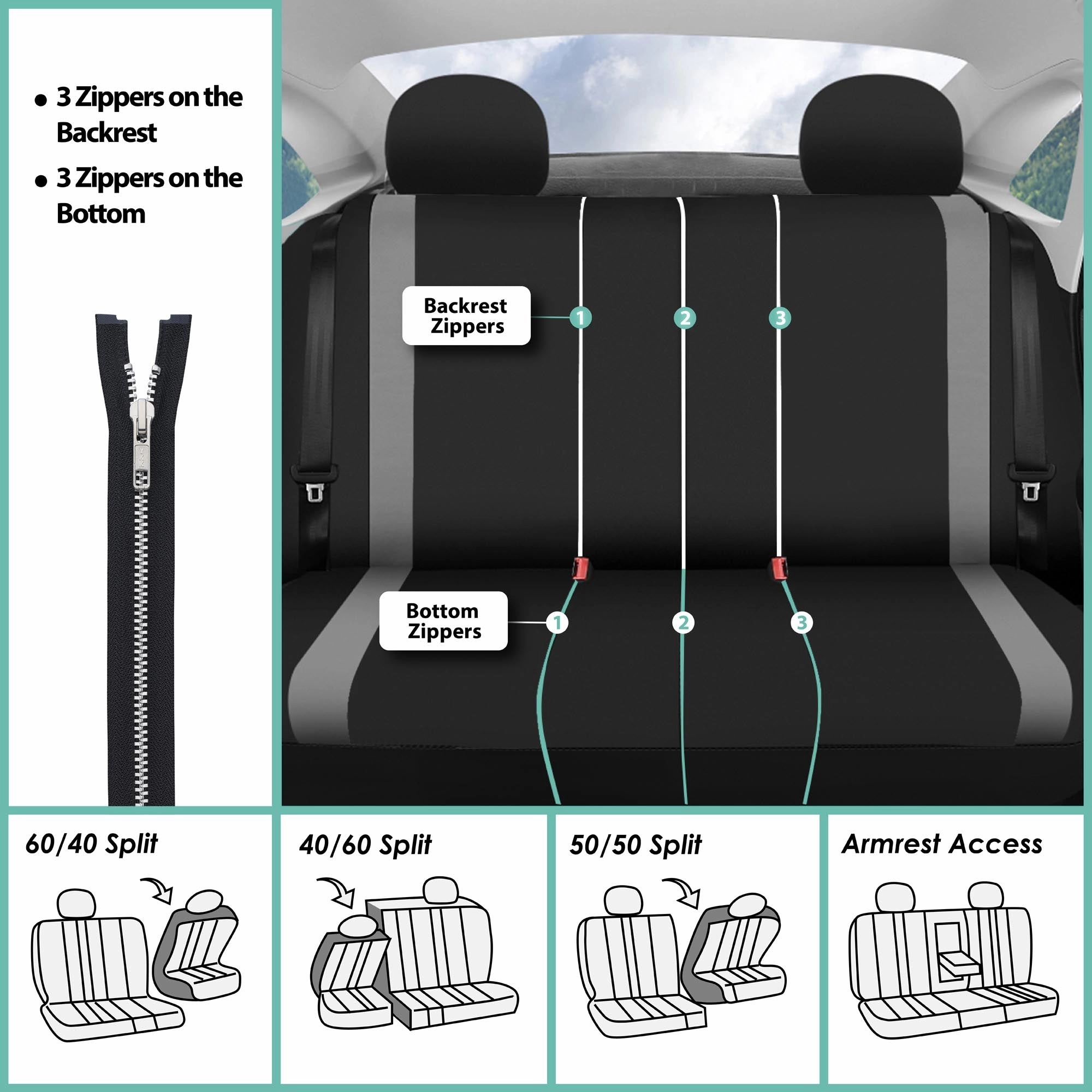 Cosmopolitan Seat Covers - Rear Gray