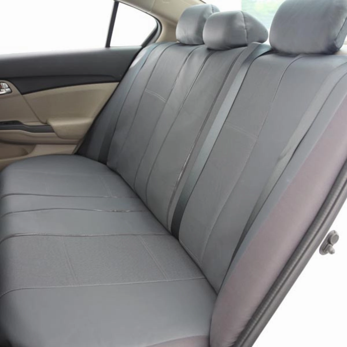 Deluxe Leatherette Seat Covers - Rear Gray