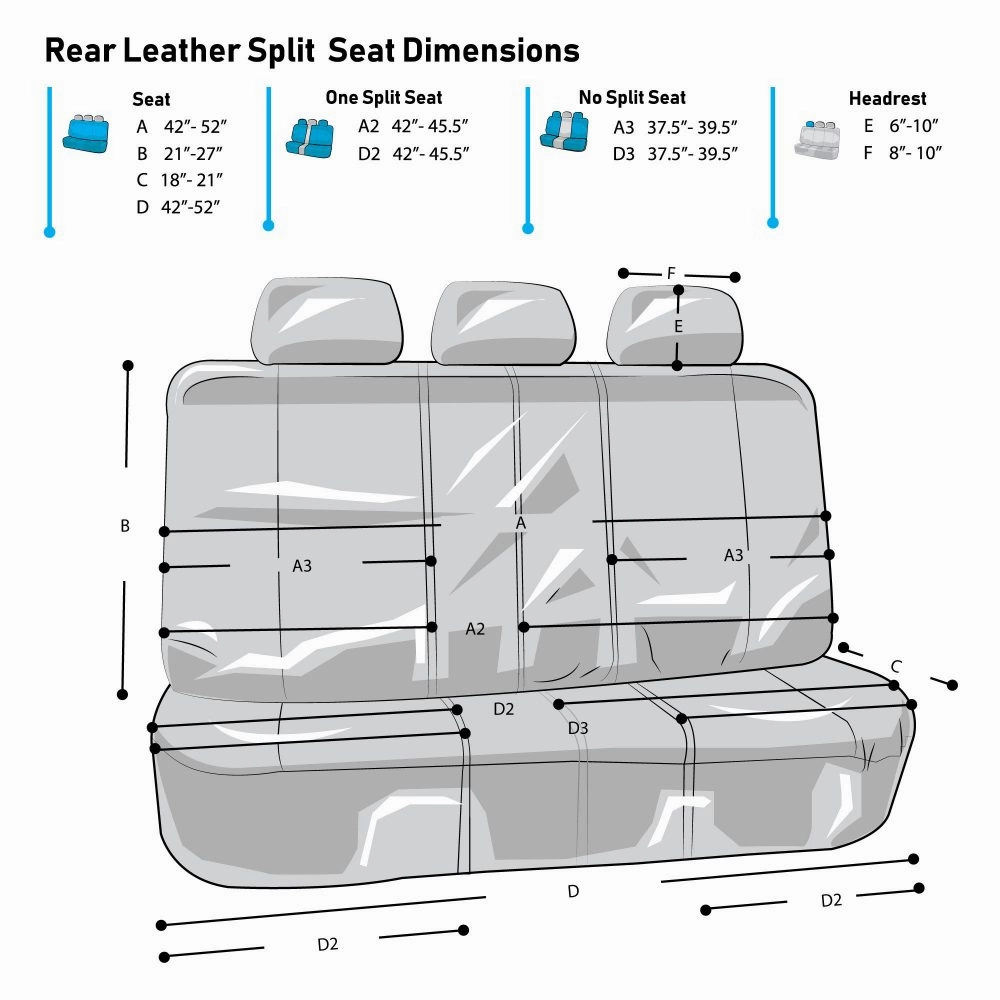 Deluxe Leatherette Seat Covers - Rear Gray