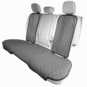 Faux Leather Seat Protectors - Rear Set Gray