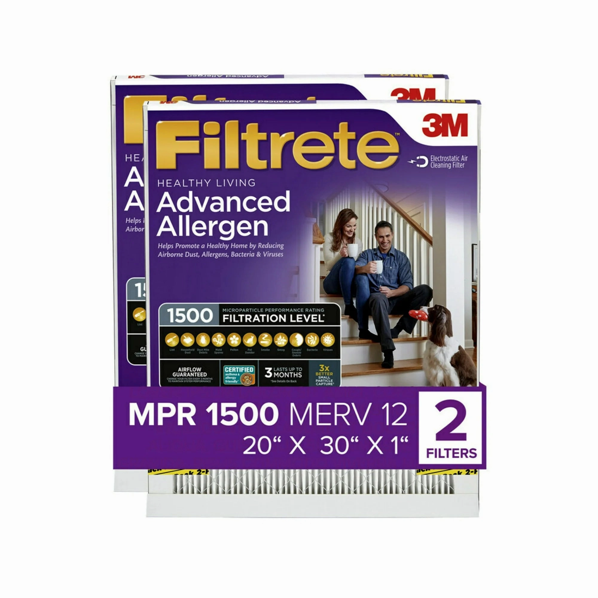 Filtrete 2022-2PK-3 Algn Bct Vrs Filter 20x30x1