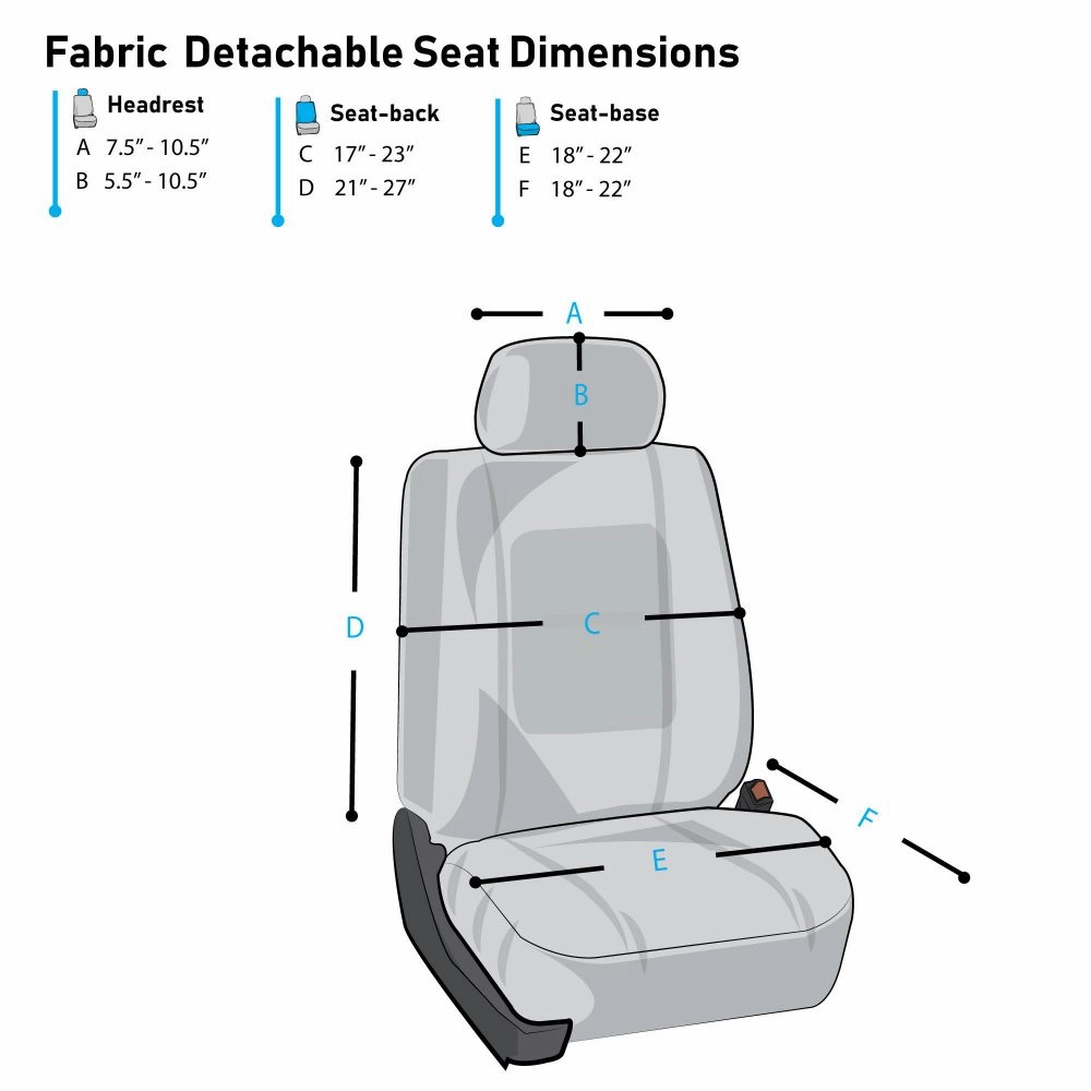 Flat Cloth Seat Covers - Front Set Beige