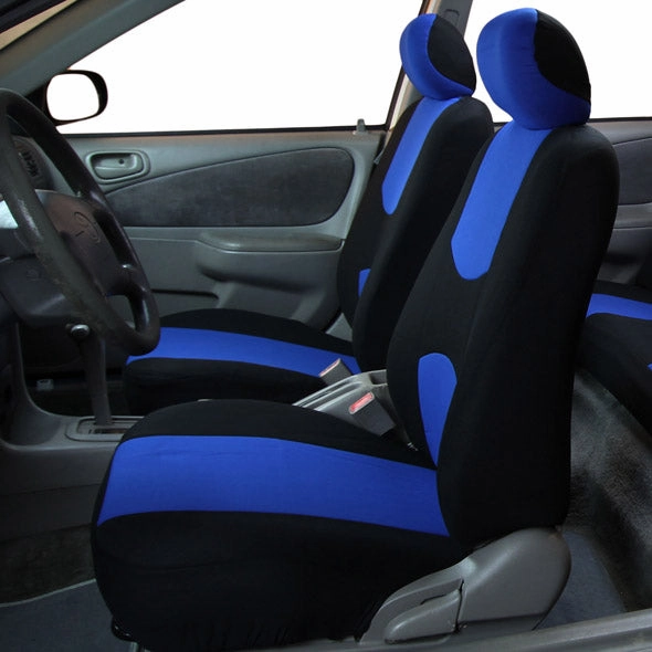 Flat Cloth Seat Covers - Front Set Blue