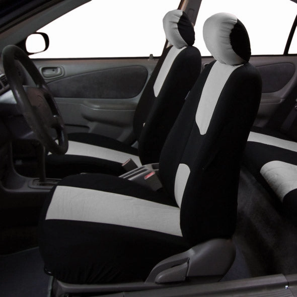 Flat Cloth Seat Covers - Front Set Gray