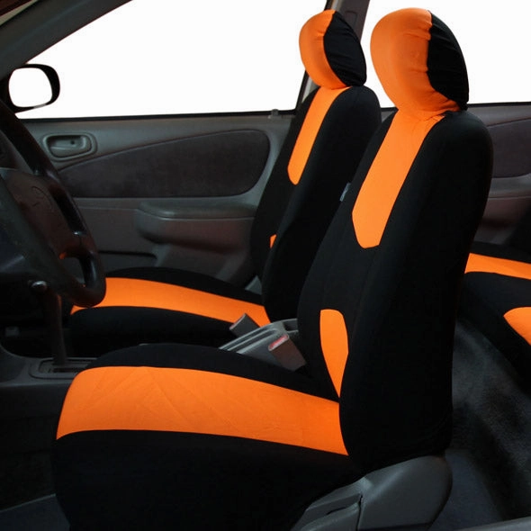 Flat Cloth Seat Covers - Front Set Orange