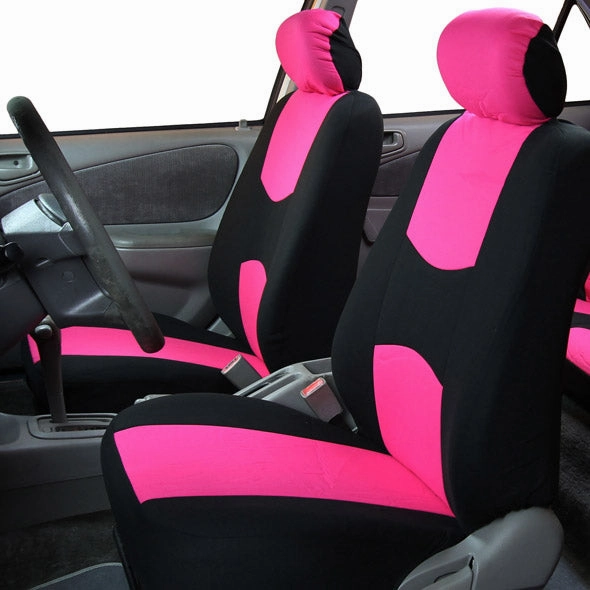 Flat Cloth Seat Covers - Front Set Pink