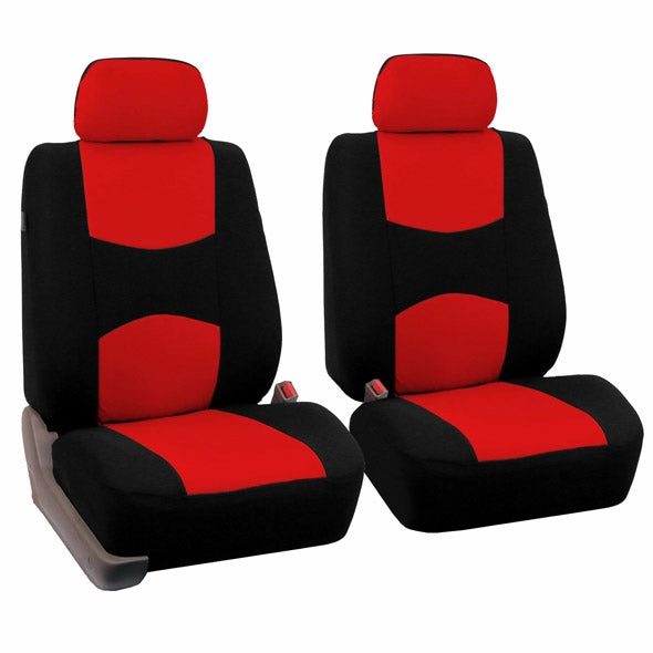 Flat Cloth Seat Covers - Full Set Red
