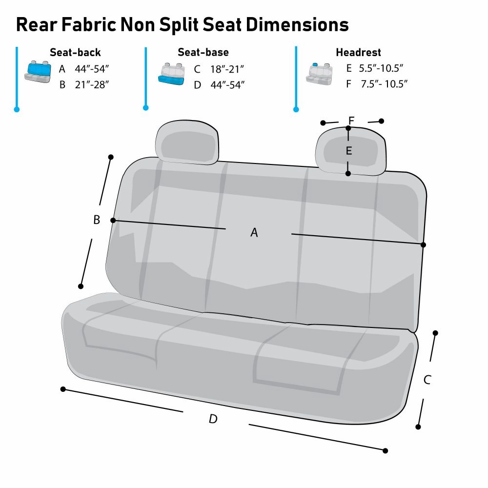 Flat Cloth Seat Covers - Rear Gray