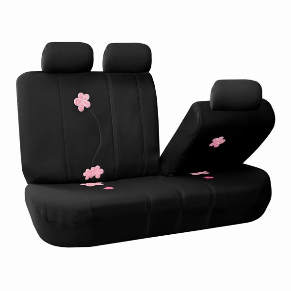Floral Seat Covers - Full Set Black
