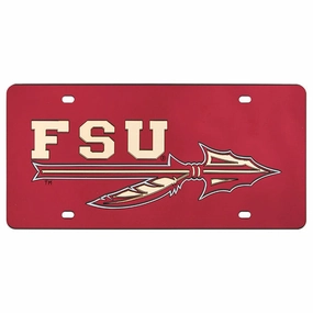 FSU Spear Acrylic License Plate - Garnet