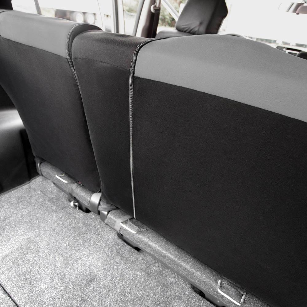Full Coverage Flat Cloth Seat Covers - Rear Gray