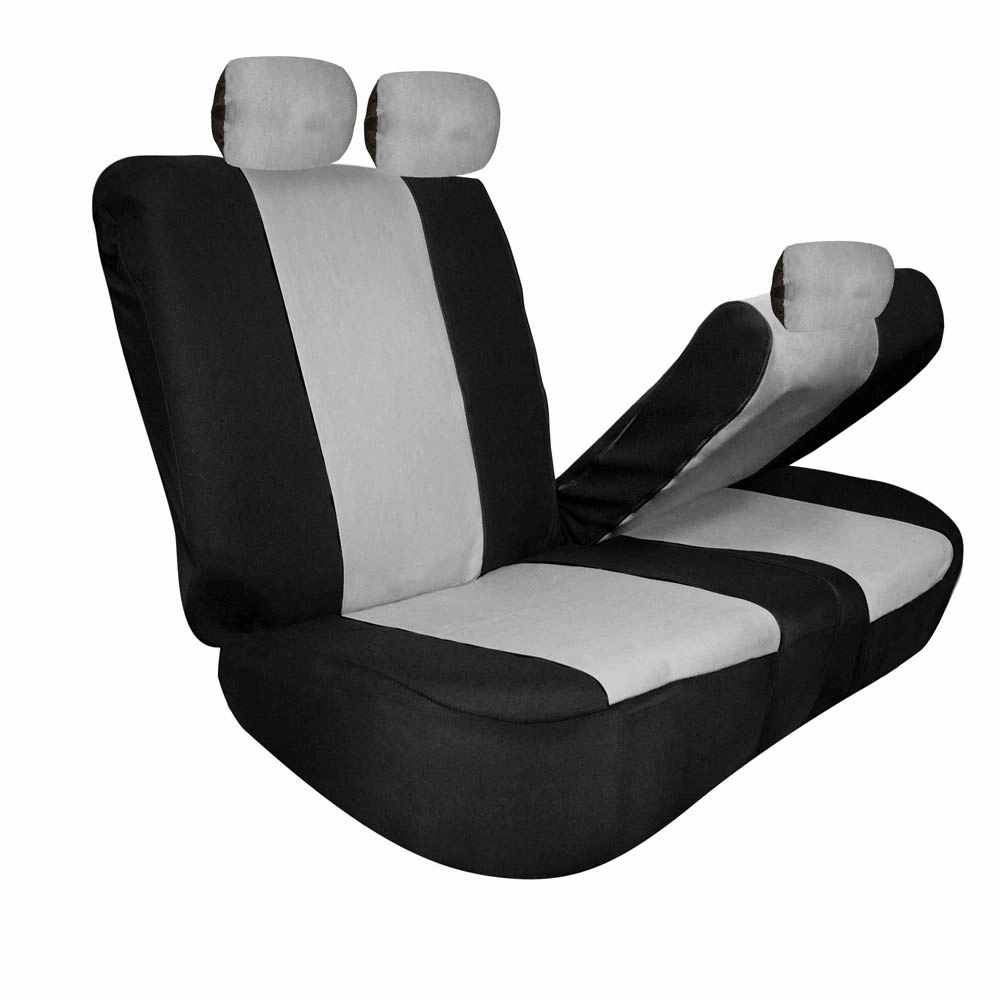 Full Coverage Flat Cloth Seat Covers - Rear Gray