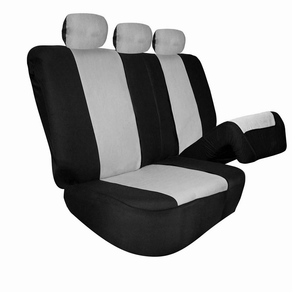 Full Coverage Flat Cloth Seat Covers - Rear Gray