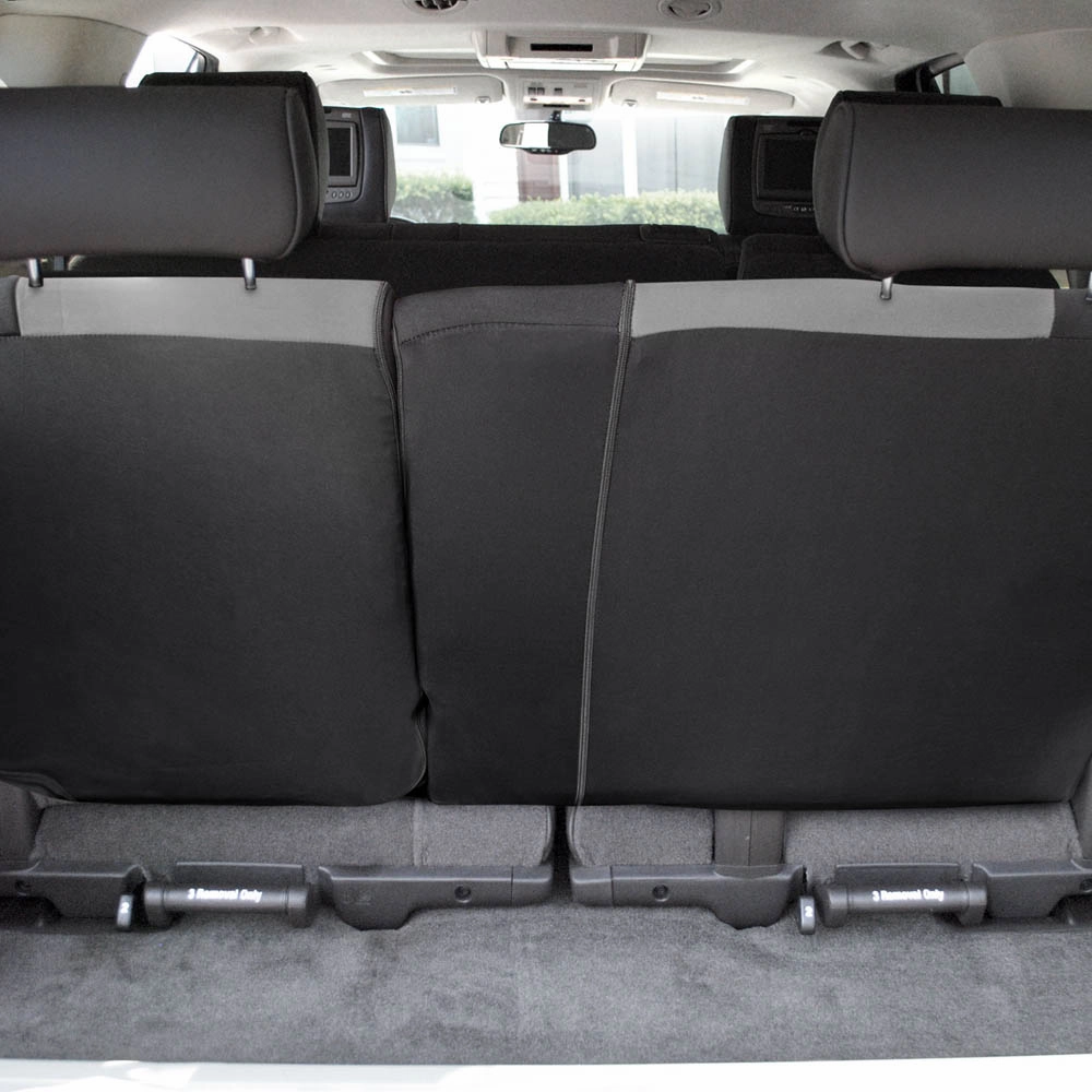 Full Coverage Flat Cloth Seat Covers - Rear Gray