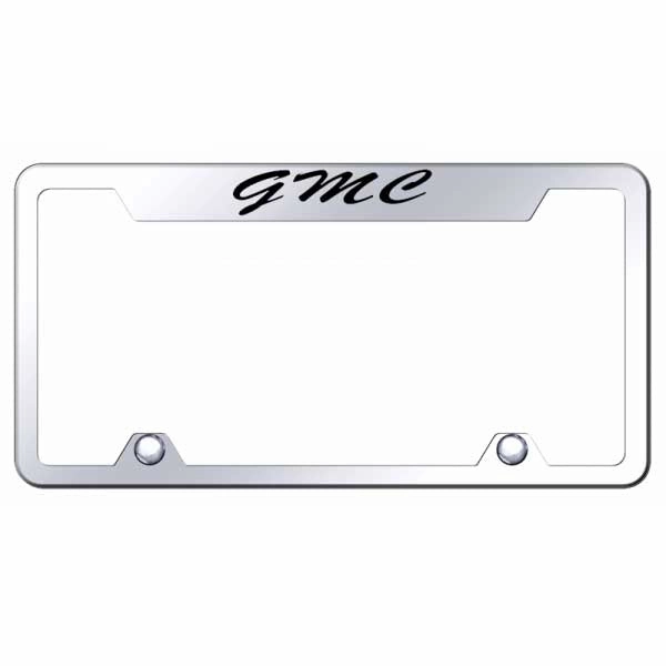 GMC Script Steel Truck Cut-Out Frame - Laser Etched Mirrored