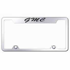 GMC Script Steel Truck Cut-Out Frame - Laser Etched Mirrored