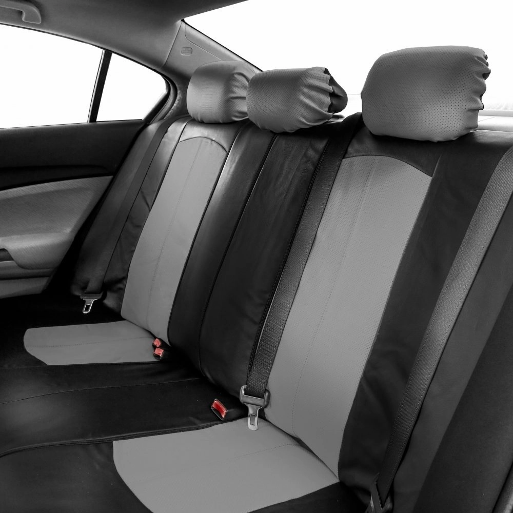 Highest Grade Faux Leather Seat Covers - Rear Gray