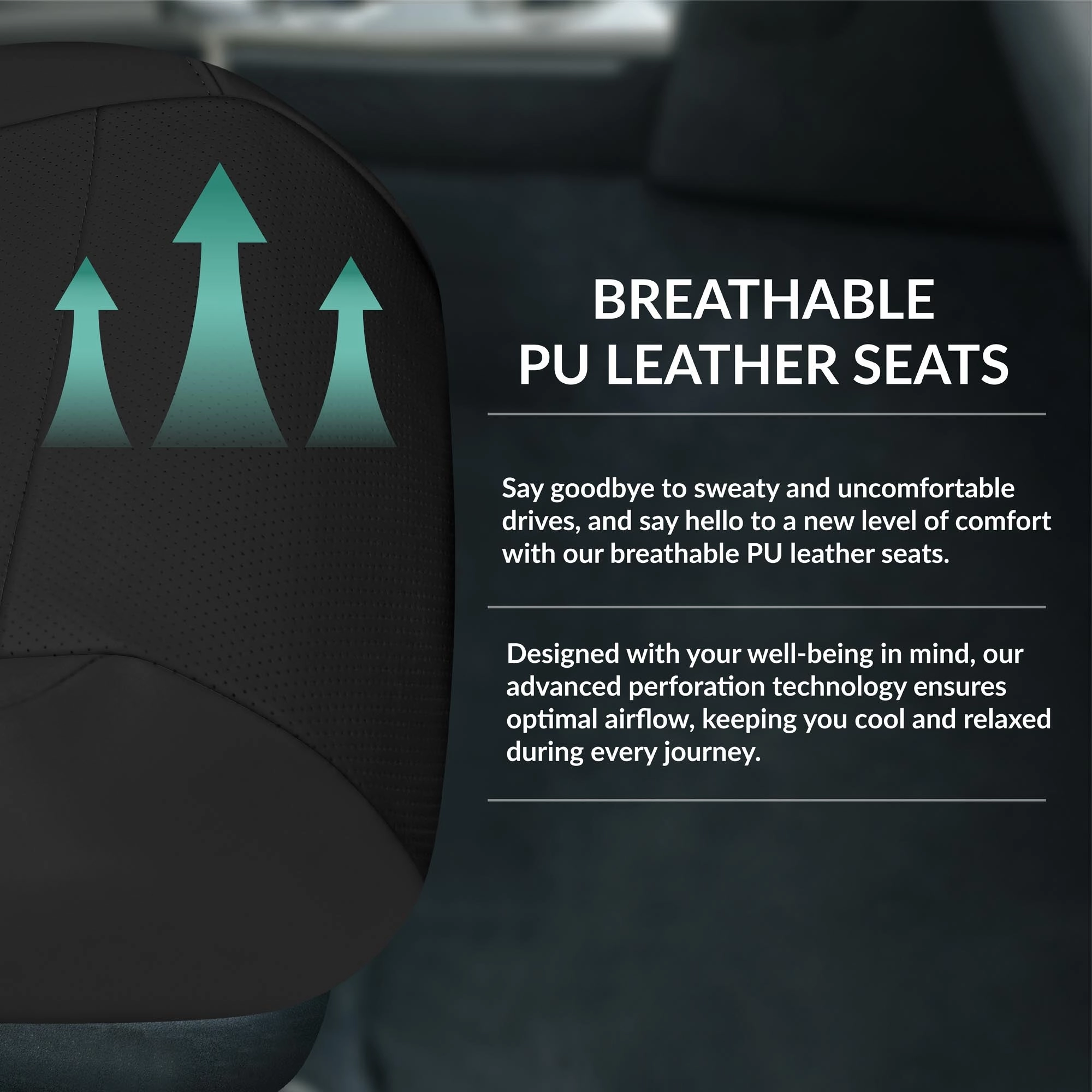Honda CR-V 2017-2022 - Front Set Seat Covers -  Black Faux Leather