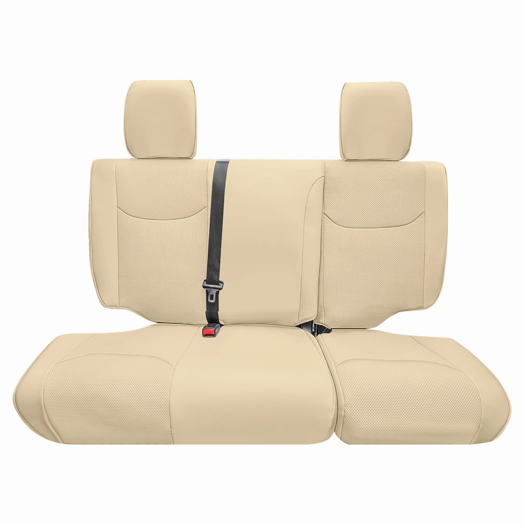 Jeep Wrangler JK 4-Door 2007-2017 - Rear Set Seat Covers - Solid Beige Faux Leather