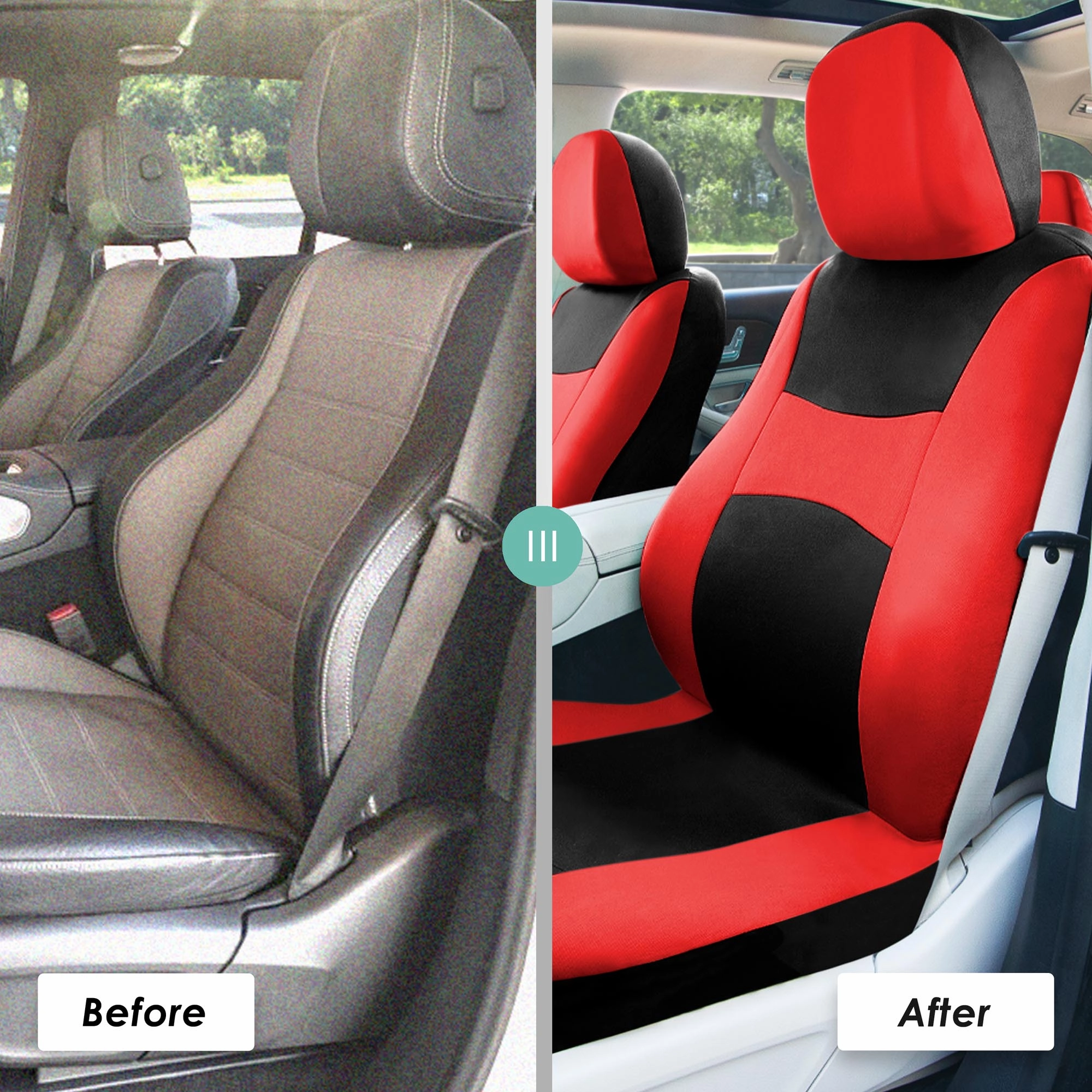 Light & Breezy Flat Cloth Seat Covers - Full Set Red