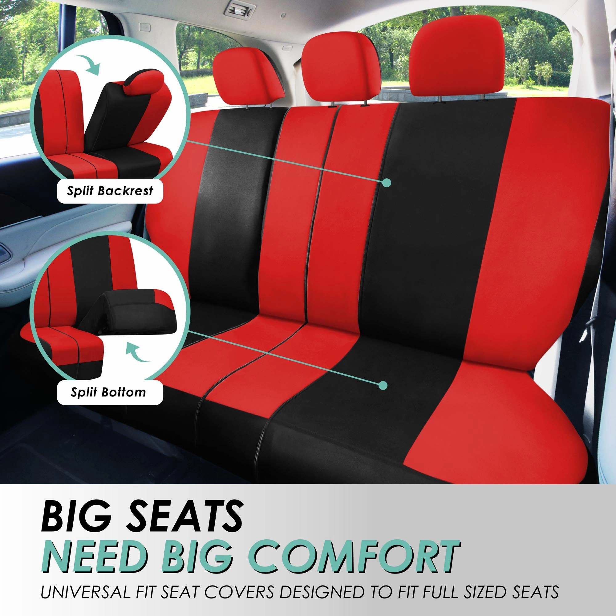 Light & Breezy Flat Cloth Seat Covers - Full Set Red