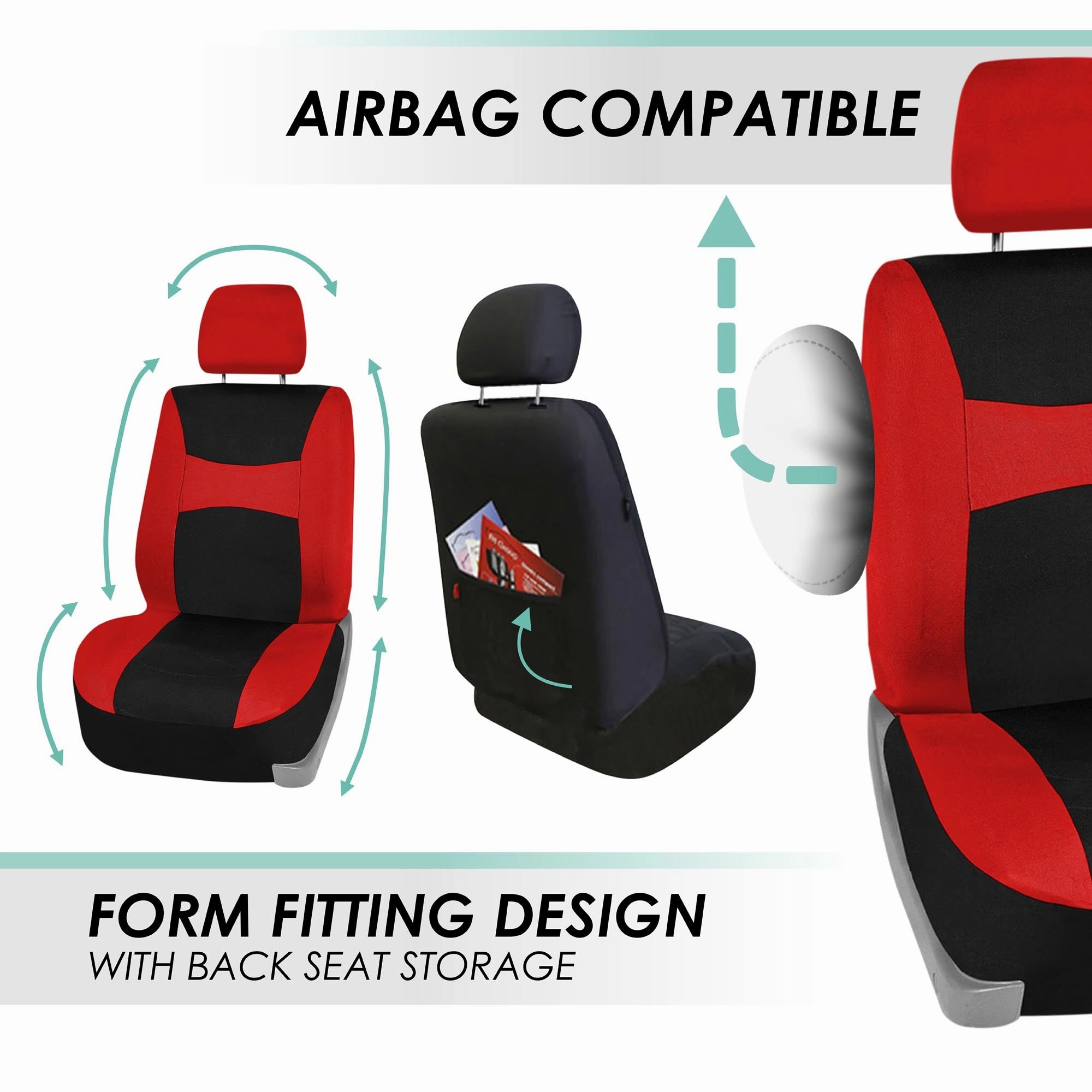 Light & Breezy Flat Cloth Seat Covers - Full Set Red
