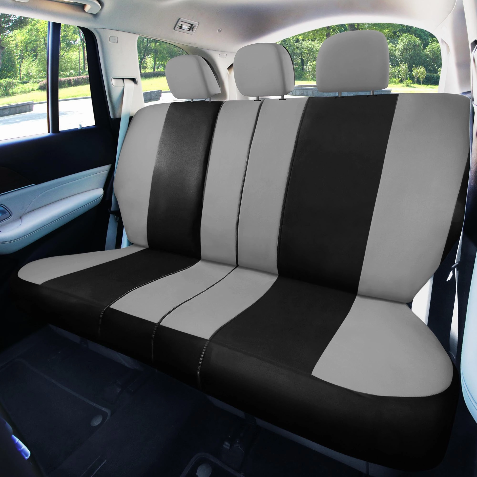 Light & Breezy Flat Cloth Seat Covers - Rear Gray / Black
