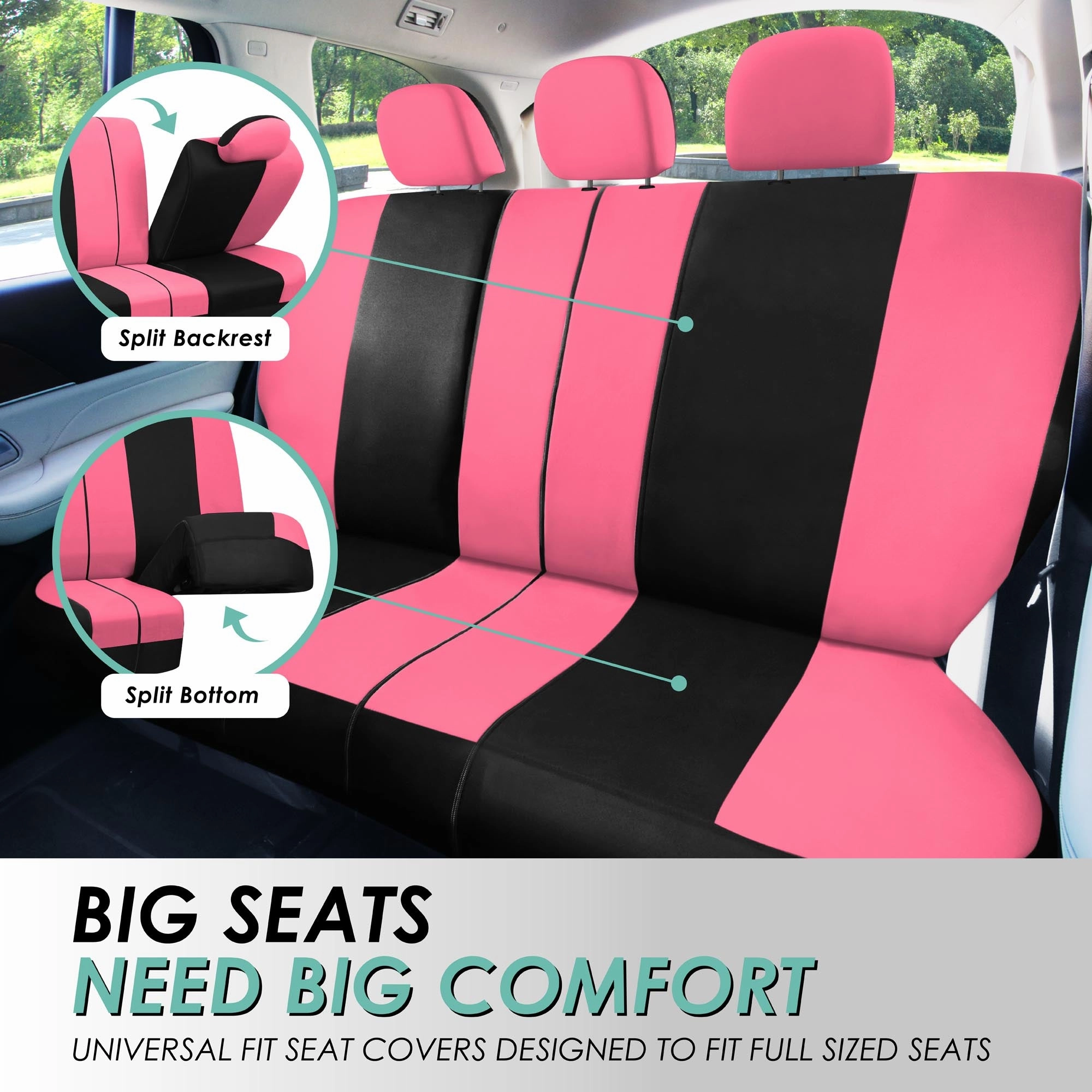 Light & Breezy Flat Cloth Seat Covers - Rear Pink