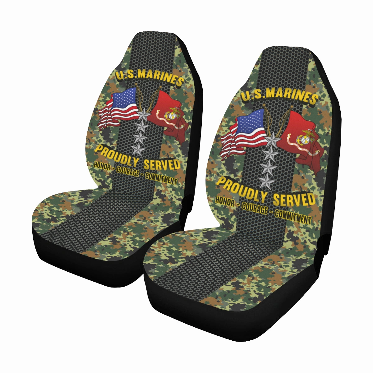 M.Corps O-10 General O10 Gen M.Corps O10 General Officer Car Seat Covers (Set of 2)