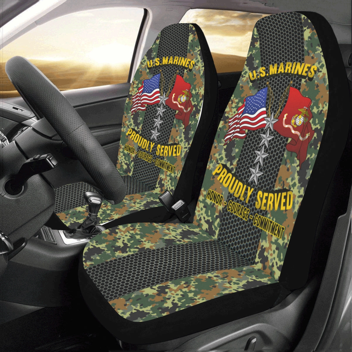 M.Corps O-10 General O10 Gen M.Corps O10 General Officer Car Seat Covers (Set of 2)