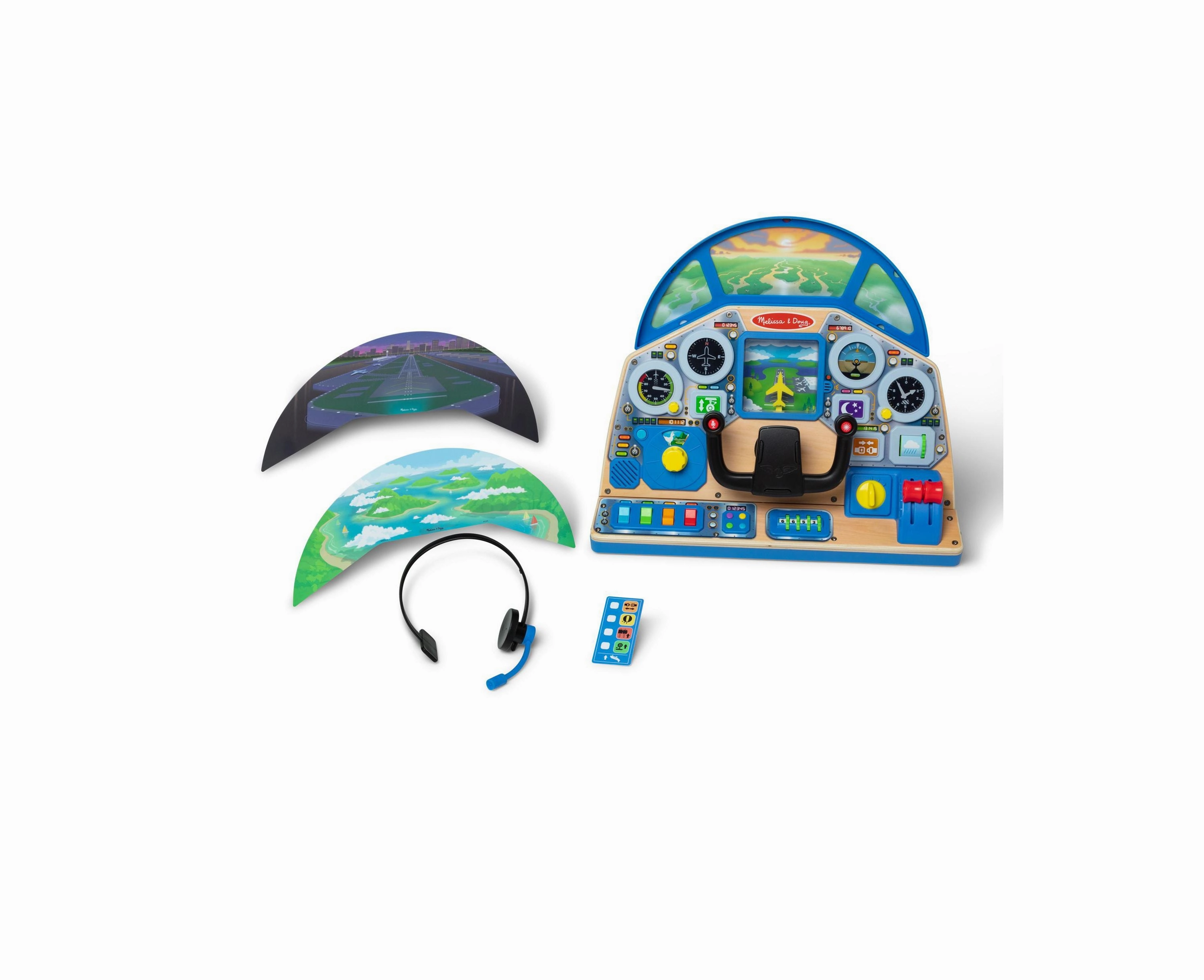 Melissa & Doug Jet Pilot Interactive Dashboard - Wooden Playset