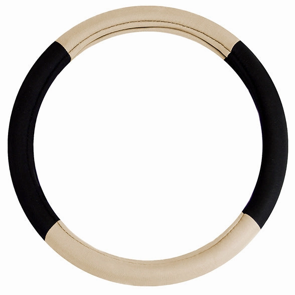 Modernistic Steering Wheel Cover and Seat Belt Pads Beige