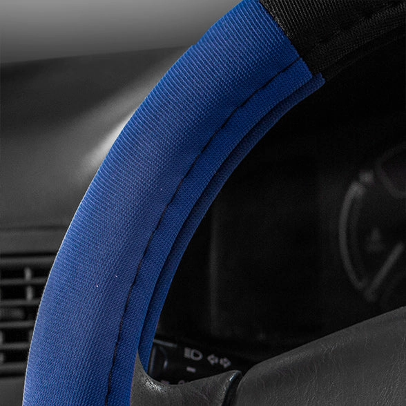 Modernistic Steering Wheel Cover and Seat Belt Pads Blue