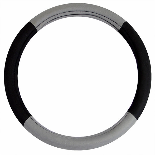 Modernistic Steering Wheel Cover and Seat Belt Pads Gray