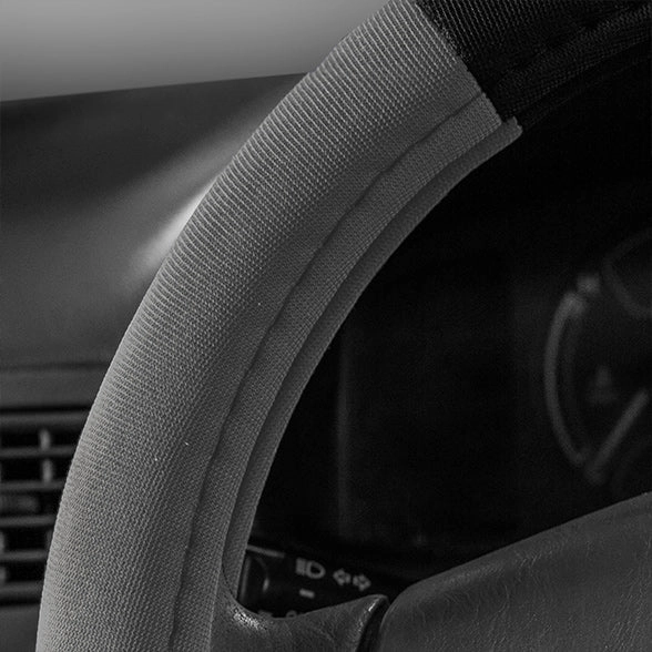 Modernistic Steering Wheel Cover and Seat Belt Pads Gray