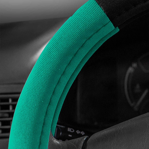 Modernistic Steering Wheel Cover and Seat Belt Pads Mint