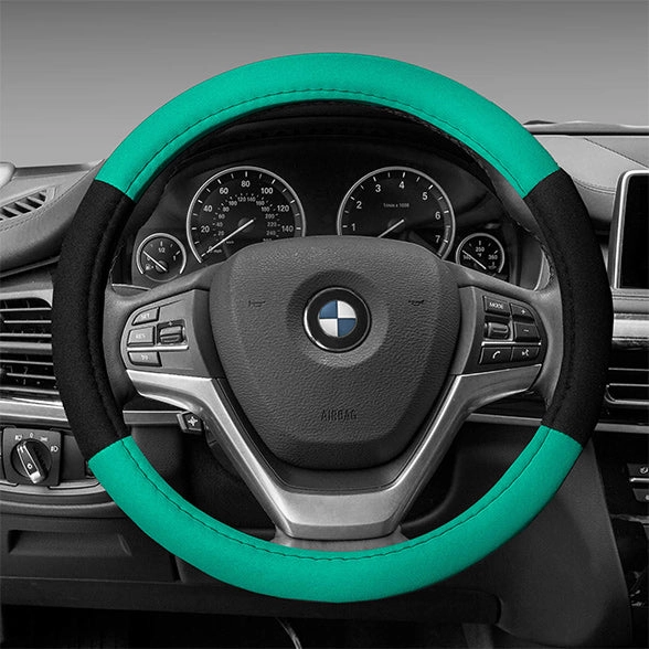 Modernistic Steering Wheel Cover and Seat Belt Pads Mint