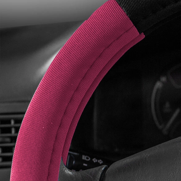 Modernistic Steering Wheel Cover and Seat Belt Pads Pink