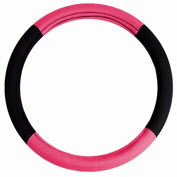 Modernistic Steering Wheel Cover and Seat Belt Pads Pink