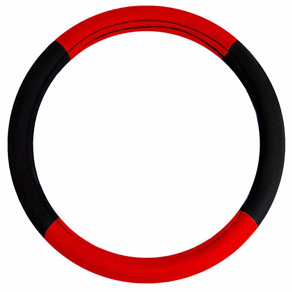 Modernistic Steering Wheel Cover and Seat Belt Pads Red