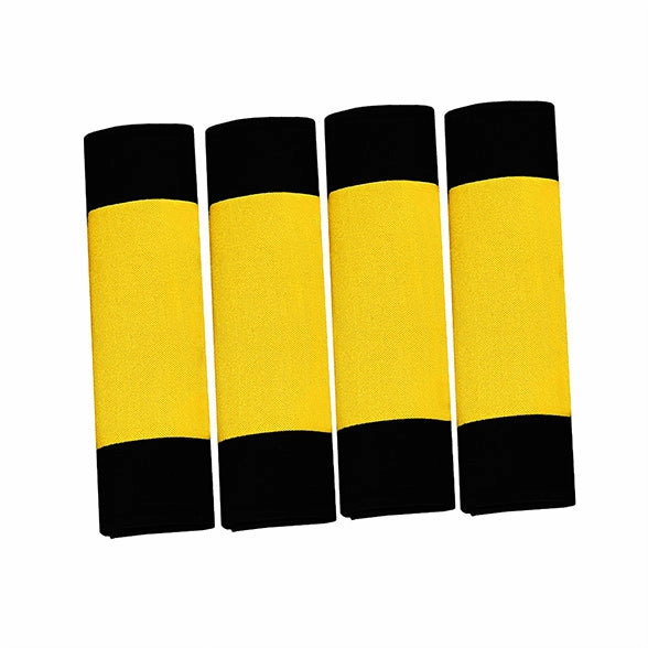 Modernistic Steering Wheel Cover and Seat Belt Pads Yellow
